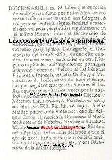 LEXICOGRAFÍA GALEGA E PORTUGUESA | 9788497493970