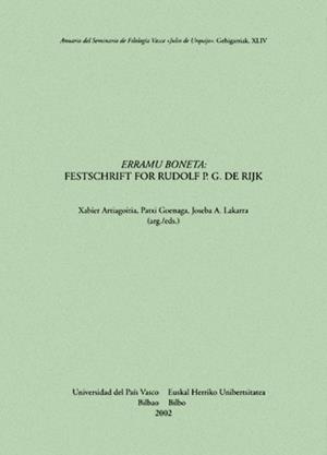 ERRAMU BONETA. FESTSCHRIFT FOR RUDOLF P. G. DE RIJK | 9788483734063