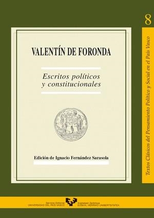 ESCRITOS POLÍTICOS Y CONSTITUCIONALES | 9788483734261 | FORONDA, VALENTÍN DE