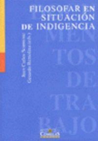 FILOSOFAR EN SITUACIÓN DE INDIGENCIA | 9788489708464 | VARIOS AUTORES