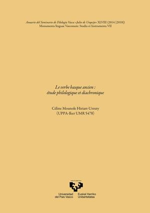 LE VERBE BASQUE ANCIEN | 9788490828755 | MOUNOLE HIRIART-URRUTY, CÉLINE