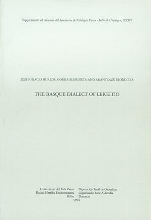 THE BASQUE DIALECT OF LEKEITIO | 9788479071578 | HUALDE, JOSÉ IGNACIO / ELORDIETA, GORKA / ELORDIETA, ARANTZAZU