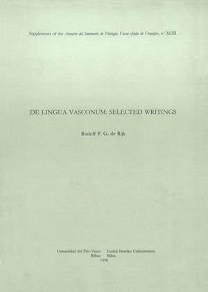 DE LINGUA VASCONUM | 9788483732106 | RIJK, RUDOLF P. G. DE