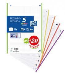 RECANVI 100+20 A4 OXFORD 5 COLORS | 8412771038441