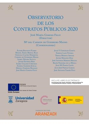 OBSERVATORIO DE LOS CONTRATOS PUBLICOS 2020 | 9788413910352 | DE GUERRERO MANSO, Mª DEL CARMEN / GIMENO FELIU, JOSE MARÍA