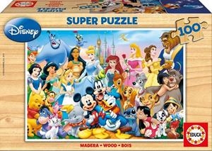 PUZZLE MADERA EL MARAVILLOSO MUNDO DE DISNEY, 100 PIEZAS | 8412668120020