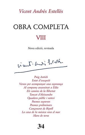 OBRA COMPLETA VIII - VICENT ANDRES ESTELLÉS - (NOVA EDICIÓ, REVISADA) | 9788417469429 | ANDRES ESTELLÉS, VICENT