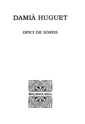 OFICI DE SORDS | 9788427350649 | HUGUET ROIG, DAMIÀ