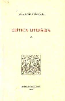 CRITICA LITERARIA 2 | 9788427304185 | PONS MARQUES, JOAN
