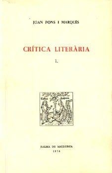 CRITICA LITERARIA 1 | 9788427304079 | PONS MARQUES, JOAN