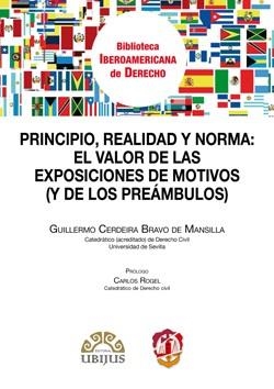 PRINCIPIO, REALIDAD Y NORMA : EL VALOR DE LAS EXPOSICIONES DE MOTIVOS (Y DE LOS PREÁMBULOS) | 9788429018721 | CERDEIRA BRAVO DE MANSILLA, GUILLERMO