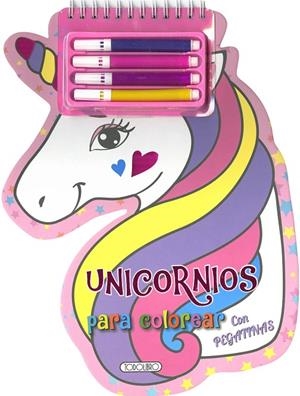 UNICORNIOS PARA COLOREAR CON PEGATINAS | 9788418755774