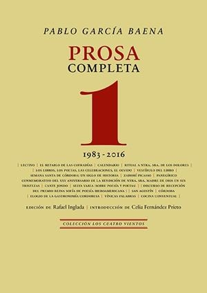 PROSA COMPLETA 1 (PABLO GARCÍA BAENA) | 9788418818967 | GARCIA BAENA, PABLO