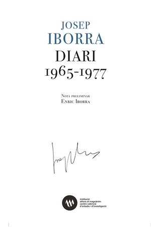 DIARI 1965-1977 (JOSEP IBORRA) | 9788478229116 | IBORRA, JOSEP