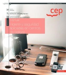 MANUAL. HIGIENE Y SEGURIDAD APLICADAS EN CENTROS DE BELLEZA (MF0343_1). CERTIFICADOS DE PROFESIONALIDAD. SERVICIOS AUXILIARES DE ESTÉTICA (IMPE0108) | 9788418543906 | MARTÍN RAMÍREZ, SUSANA