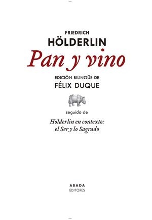 PAN Y VINO | 9788419008114 | HÖLDERLIN, FRIEDRICH