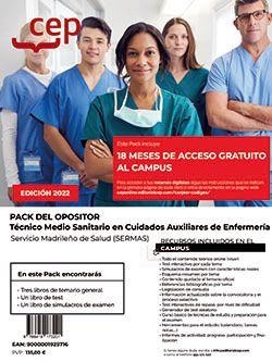 PACK DEL OPOSITOR. TÉCNICO MEDIO SANITARIO EN CUIDADOS AUXILIARES DE ENFERMERÍA. SERVICIO MADRILEÑO DE SALUD (SERMAS) | 9788419173201