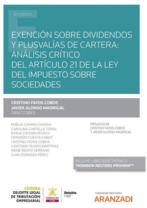 EXENCION SOBRE DIVIDENDOS Y PLUSVALIAS DE CARTERA | 9788411246057 | ALONSO MADRIGAL, JAVIER / FAYOS COBOS, CRISTINO