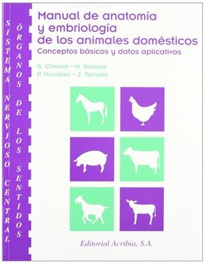 MANUAL DE ANATOMÍA Y EMBRIOLOGÍA DE LOS ANIMALES DOMÉSTICOS. SISTEMA NERVIOSO CENTRAL Y ÓRGANOS DE LOS SENTIDOS | 9788420008615 | CLIMENT PERIS, S.