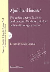 QUE DICE EL FORENSE? | 9788490452196 | VERDU PASCUAL, FERNANDO