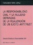 RESPONSABILIDAD CIVIL Y LA NULIDAD DERIVADAS DE LA REALIZACION DE UN ILICITO ANTITRUST, LA | 9788484440024 | PEÑA LOPEZ, FERNANDO