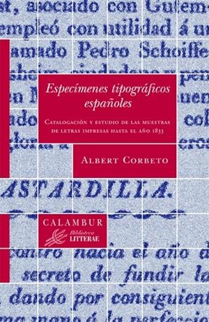 ESPECÍMENES TIPOGRÁFICOS ESPAÑOLES | 9788483591604 | CORBETO, ALBERT