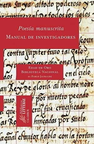 POESÍA MANUSCRITA. MANUAL DE INVESTIGADORES | 9788496049017 | JAURALDE POU, PABLO
