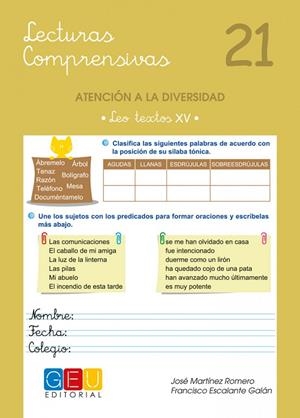 LECTURAS COMPRENSIVAS 21 | 9788415953616 | MARTÍNEZ ROMERO, JOSÉ