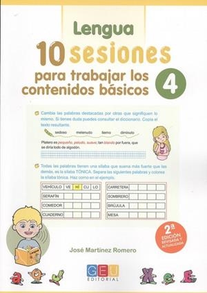 10 SESIONES PARA TRABAJAR LOS CONTENIDOS BÁSICOS 4 | 9788417201944 | MARTÍNEZ ROMERO, JOSÉ