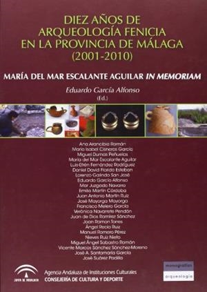 DIEZ AÑOS DE ARQUEOLOGIA FENICIA EN LA PROVINCIA DE MÁLAGA (2001-2010) | 9788499591209 | GARCIA ALFONSO, EDUARDO