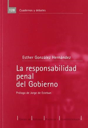 RESPONSABILIDAD PENAL DEL GOBIERNO, LA | 9788425911965 | GONZALEZ, ESTHER