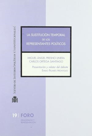SUSTITUCIÓN TEMPORAL DE LOS REPRESENTANTES POLÍTICOS, LA | 9788425914676 | PRESNO, MIGUEL ANGEL