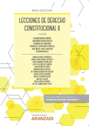 LECCIONES DE DERECHO CONSTITUCIONAL II 2022 | 9788411241700 | AUTORES, VARIOS/BIGLINO CAMPOS, Mª PALOMA/BILBAO UBILLOS, JUAN MARÍA/MATIA PORTILLA, FRANCISCO JAVIE
