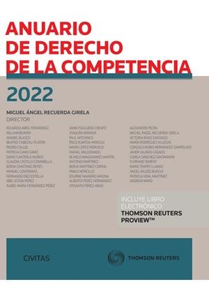 ANUARIO DE DERECHO DE LA COMPETENCIA 2022 | 9788411256223 | RECUERDA GIRELA, MIGUEL ANGEL