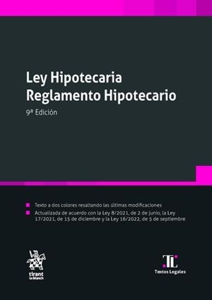 LEY HIPOTECARIA REGLAMENTO HIPOTECARIO - 9 ED. | 9788411472777 | BLASCO GASCÓ,FRANCISCO DE P.