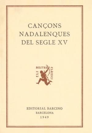 CANÇONS NADALENQUES DEL SEGLE XV | 9788472260740