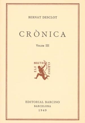 CRÒNICA BERNAT DESCLOT III | 9788472260757 | DESCLOT, BERNAT
