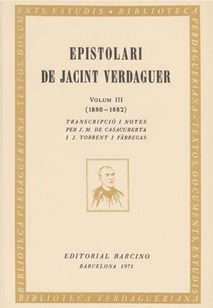 EPISTOLARI VERDAGUER III | 9788472260924 | VERDAGUER, JACINT
