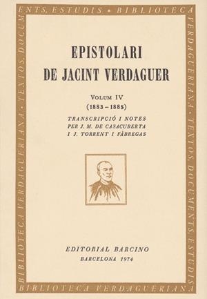 EPISTOLARI VERDAGUER IV | 9788472260382 | VERDAGUER, JACINT