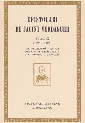 EPISTOLARI VERDAGUER IX | 9788472266025 | VERDAGUER, JACINT