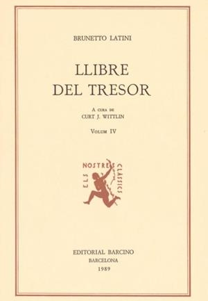 LLIBRE DEL TRESOR IV | 9788472266223 | LATINI, BRUNETTO