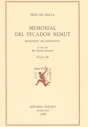 MEMORIAL DEL PECADOR REMUT III | 9788472266049 | DE MALLA, FELIP