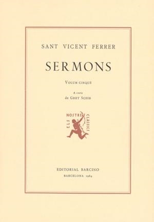 SERMONS V (SANT VICENT FERRER) | 9788472265936 | SANT VICENT FERRER