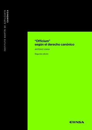 OFFICIUM SEGÚN EL DERECHO CANÓNICO | 9788431337834 | VIANA TOMÉ, ANTONIO
