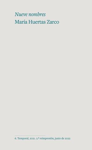 NUEVE NOMBRES | 9788412193329 | HUERTAS ZARCO, MARÍA