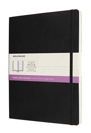 LIBRETA FORMATO DOBLE TAPA BLANDA NEGRA XL RAYADA - LISA | 8056420853032