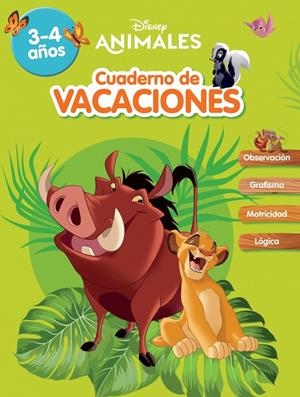 ANIMALES DISNEY. CUADERNO DE VACACIONES (3-4 AÑOS) (DISNEY. CUADERNO DE VACACIONES) | 9788418039904 | DISNEY