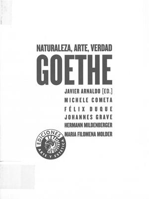 GOETHE: NATURALEZA, ARTE, VERDAD | 9788487619601 | ARNALDO, JAVIER