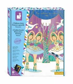 CUADROS DORADOS PINTURA ACUARELA BAILARINAS | 3700217379643