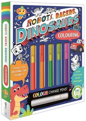 ROBOTS, RACERS, DINOSAURS COLOURING | 9781803680057
